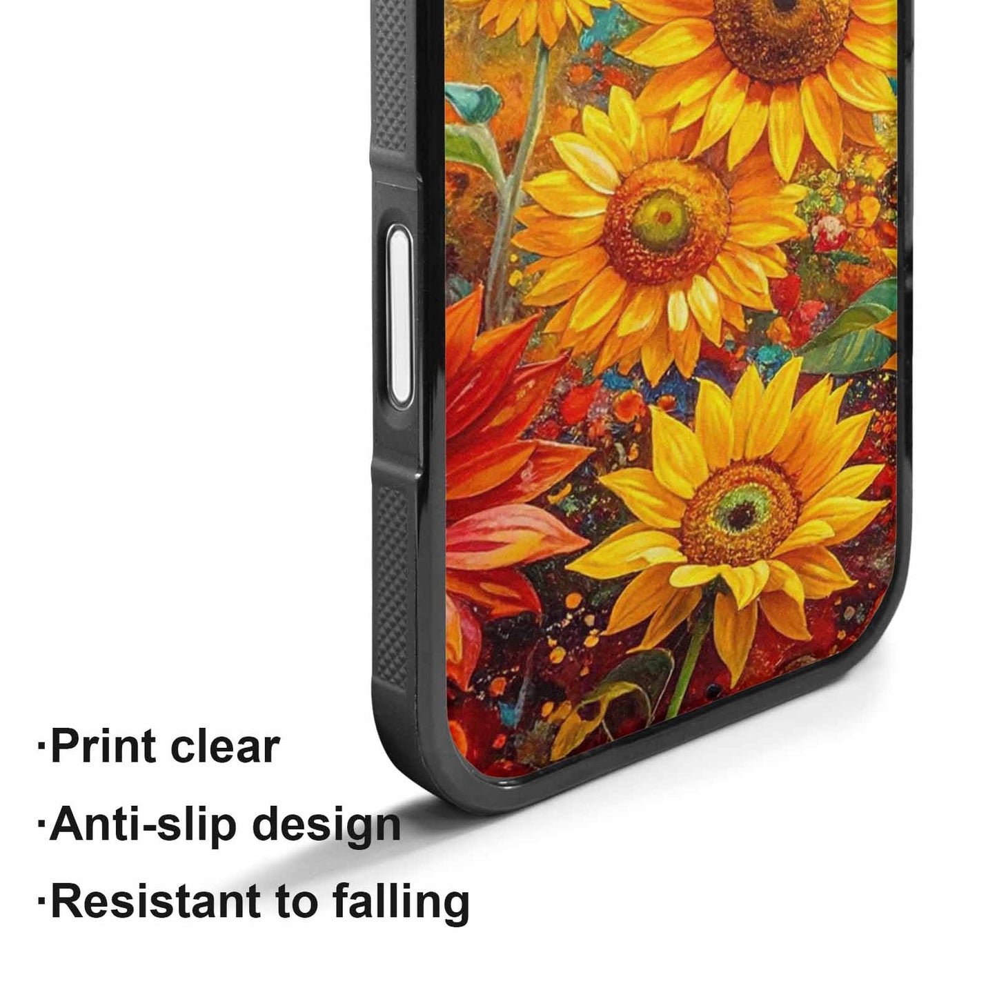 iPhone 17 Case — Impressionist Sunflower Brushstroke Pattern Floral, Custom Print Case Cover
