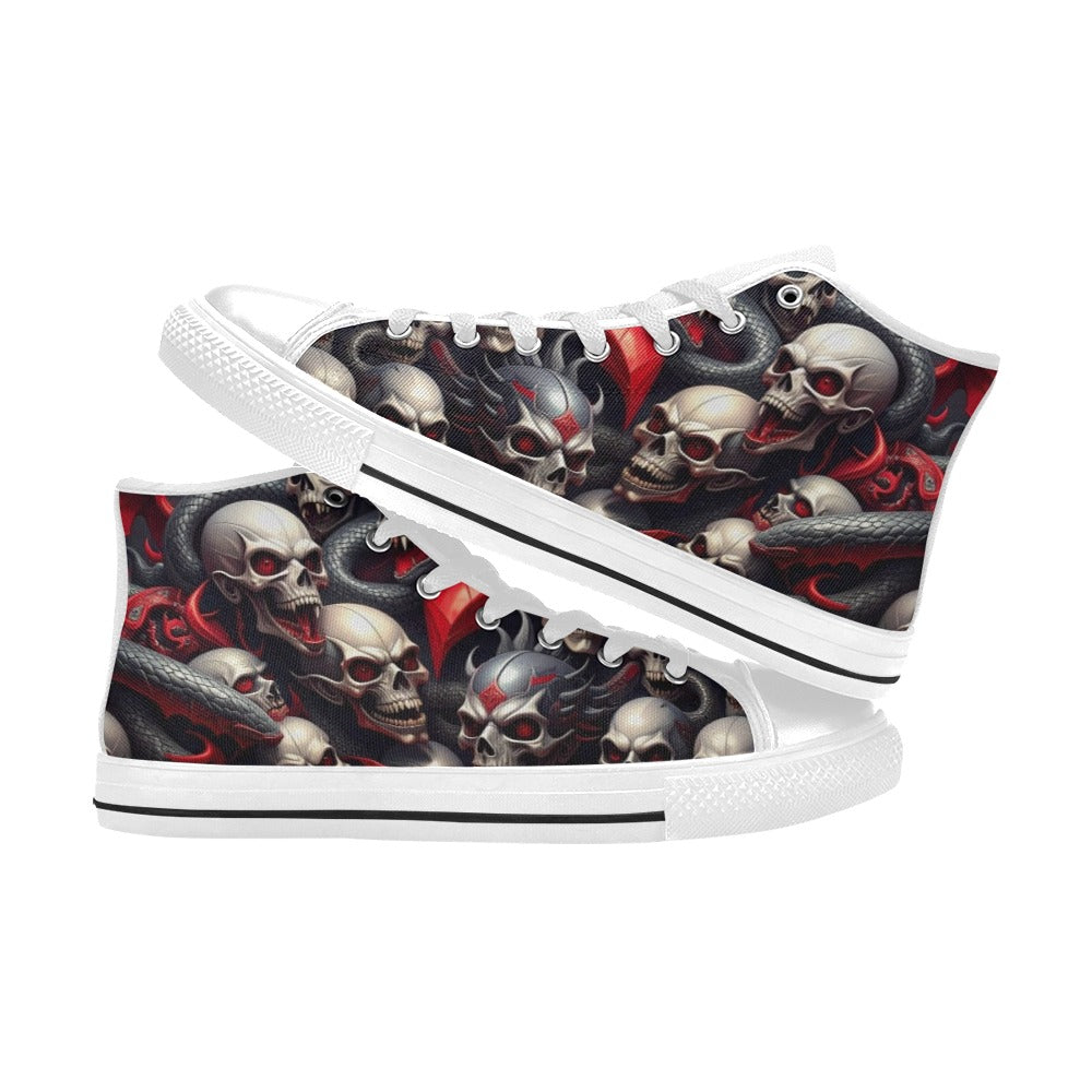 WOMEN'S Snake Dagger Skull Dark High Top Canvas Grunge Custom Shoes