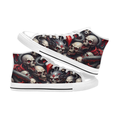 WOMEN'S Snake Dagger Skull Dark High Top Canvas Grunge Custom Shoes