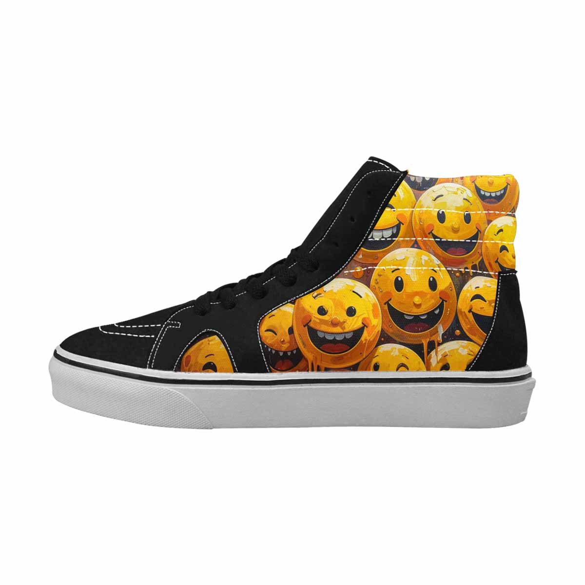 MEN'S Melting Moon Smiley — High Top Canvas Dreamcore Shoes