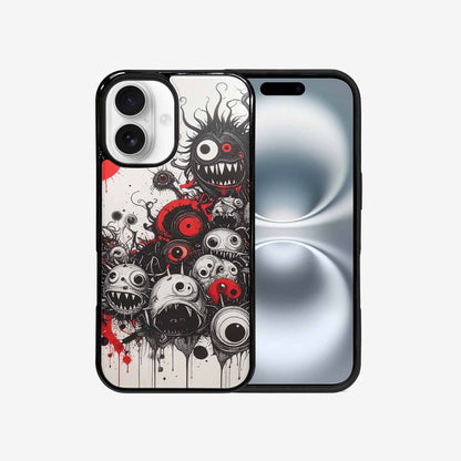 iPhone 16 Case — Multi Eye Monster Black Red Ink, Custom Print Case Cover