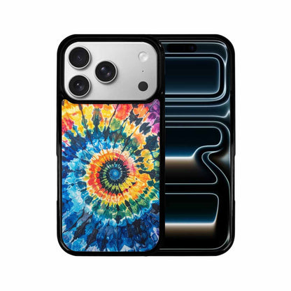 iPhone 17 Pro Case — Black Blue Ink Tie Dye Tie, Custom Printed Phone Case