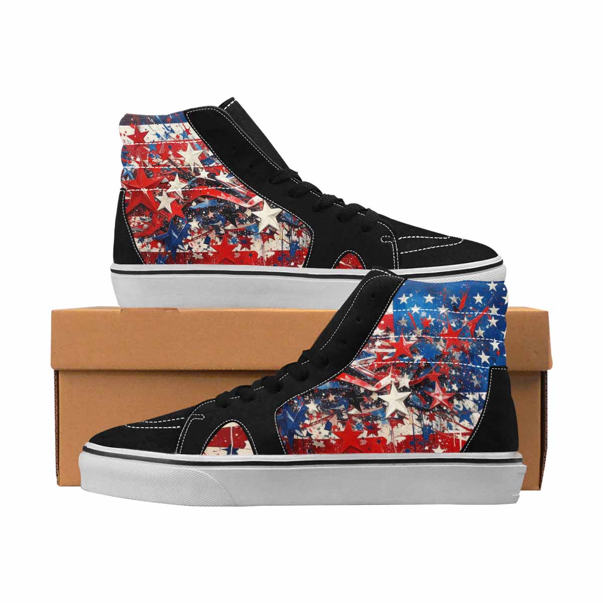 MEN'S Patriotic High Top Canvas Graphic Print Dark Academia Customized Sneakers