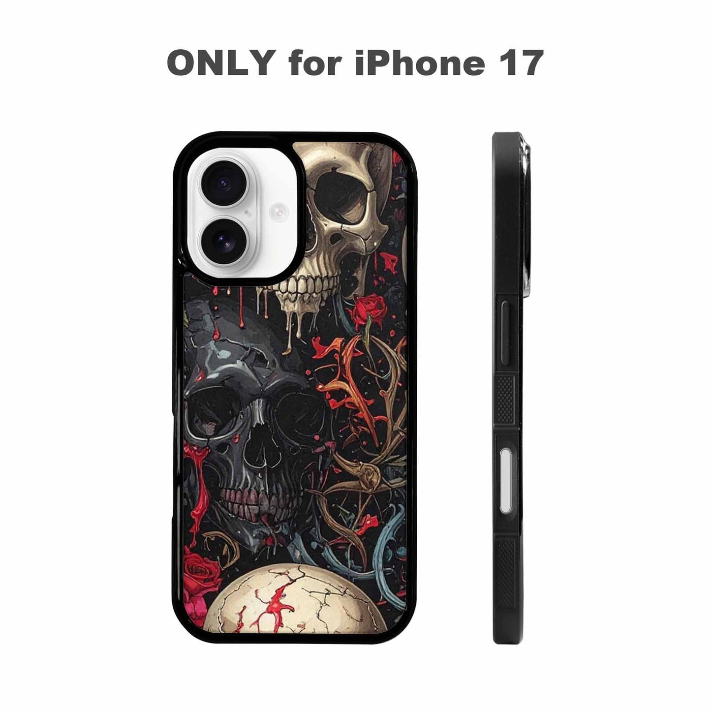 iPhone 17 Case — Skulls And Rosesmelting Skulls A Gothic, Custom Made Phone Cover
