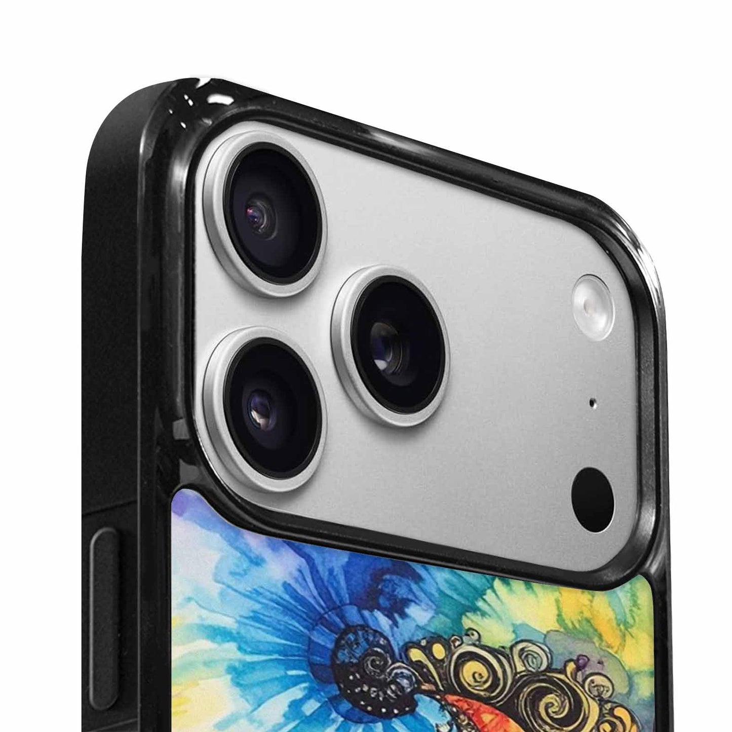 iPhone 17 Pro Case — Tie Dye Swirls Black White Tie, Personalized Phone Case