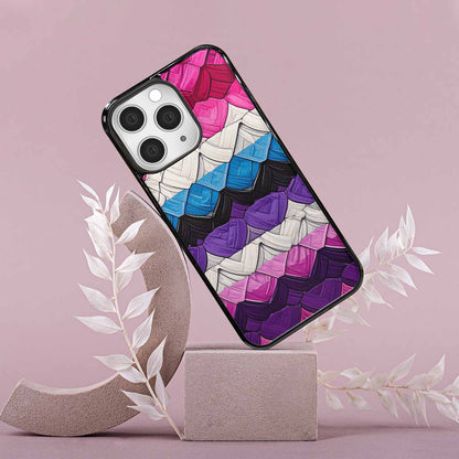 iPhone 15 Pro Max Case — Genderfluid Flag Color Theme Small Rainbow, Custom Art Phone Cover