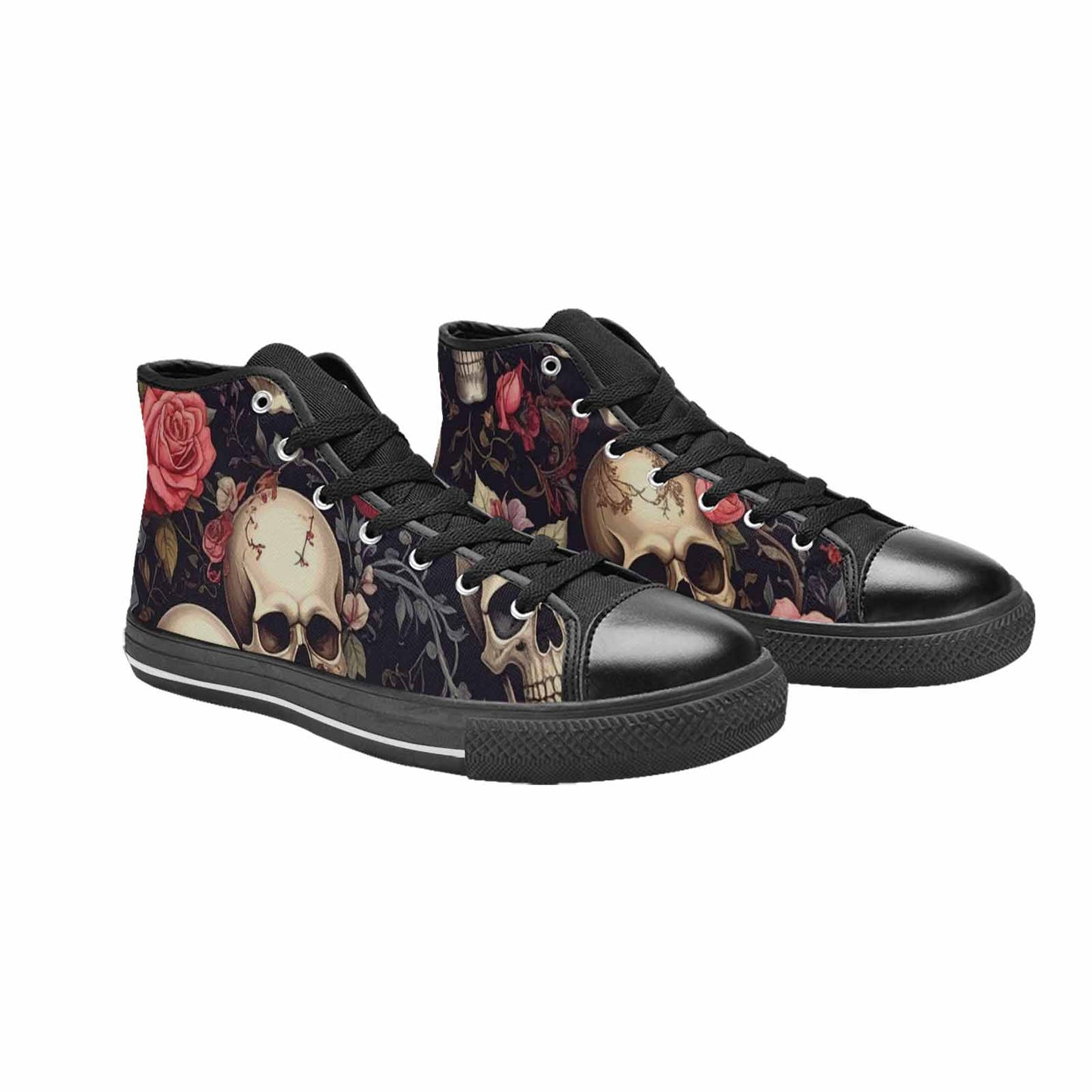 MEN'S Skulls - Roses High Top Canvas Dark Academia Custom Sneakers