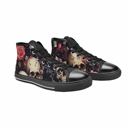 MEN'S Skulls - Roses High Top Canvas Dark Academia Custom Sneakers