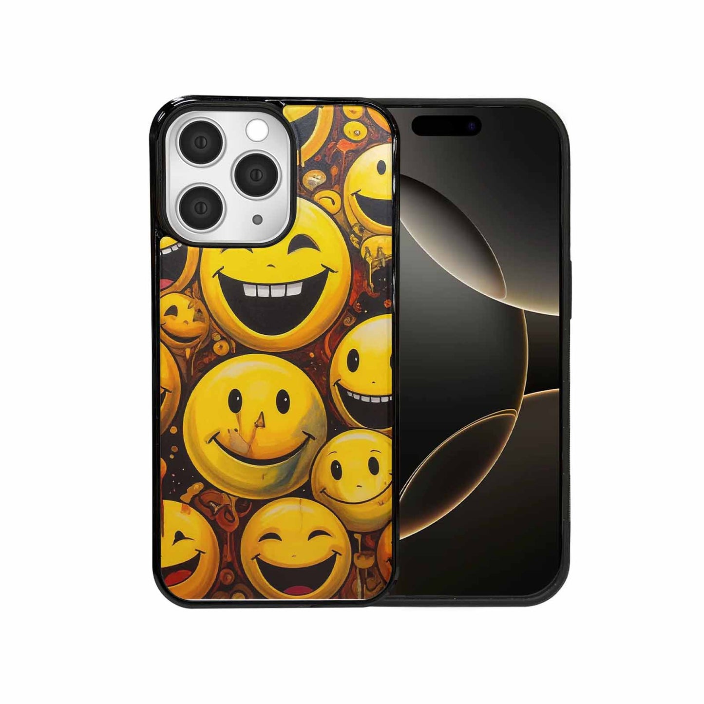 iPhone 15 Pro Max Case — Melting Moon Smiley Red Splatt Ipd, Custom Designed Case Cover