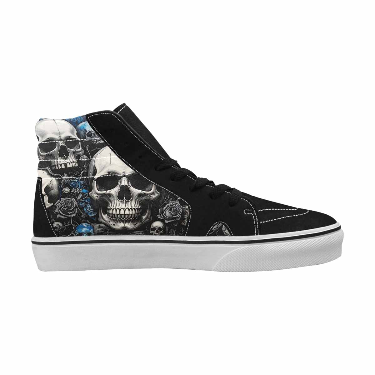 MEN'S Skull Roses High Top Canvas Grunge Custom Shoes