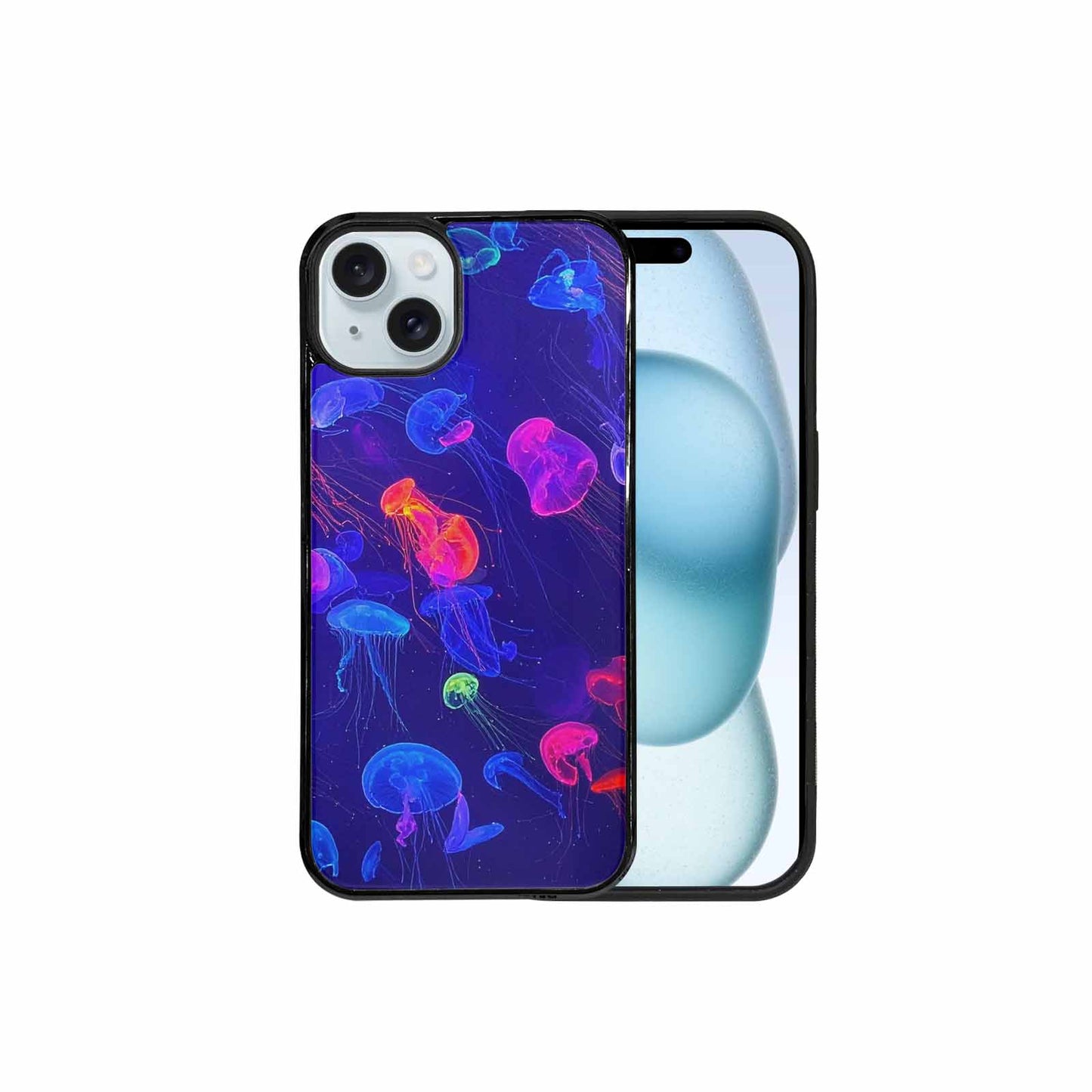 iPhone 15 Plus Case — Jellyfish Glow Jellyfish Glow Pattern Hundreds, Custom Designed Case Cover