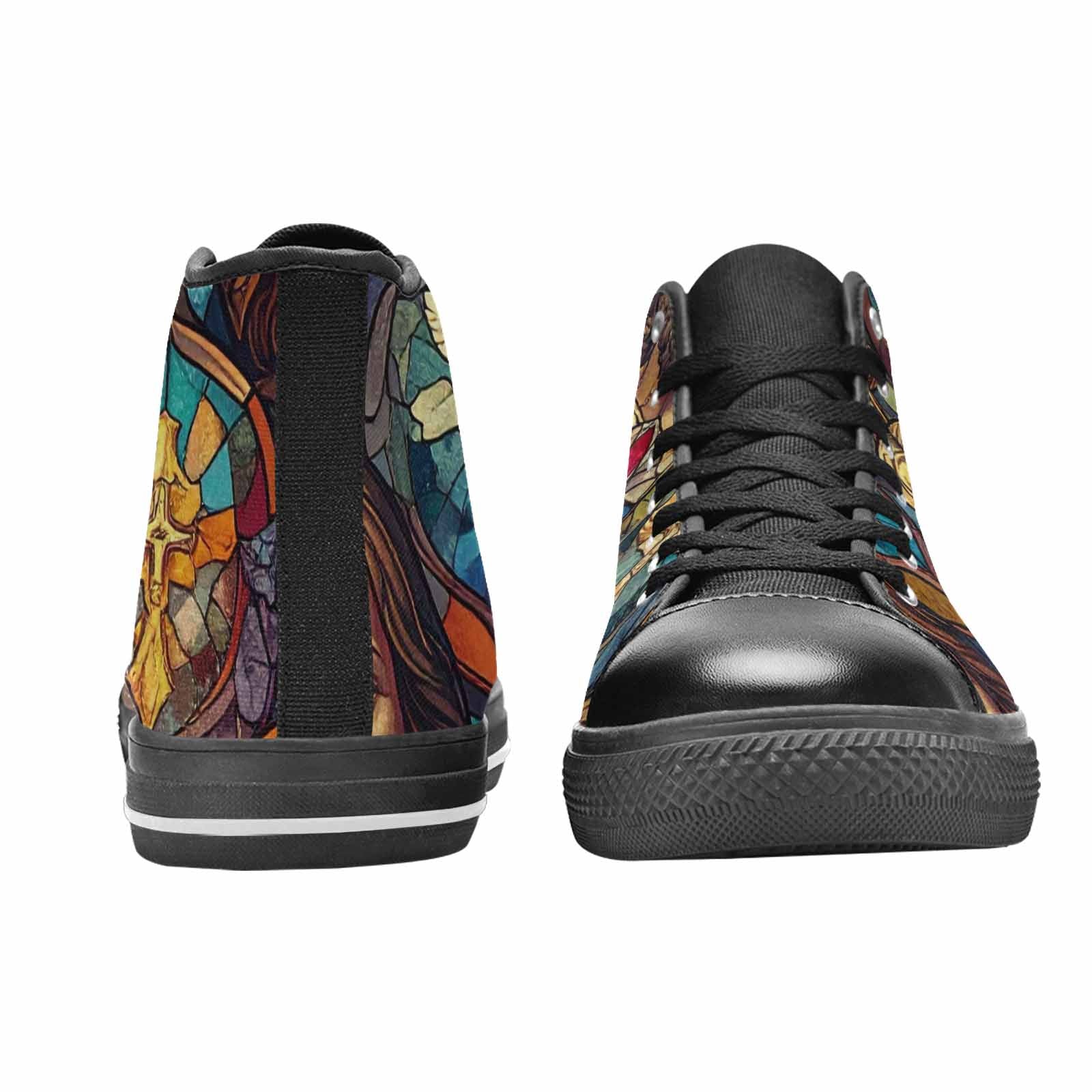 WOMEN'S Jesus Face Small High Top Canvas Cottagecore Sneakers