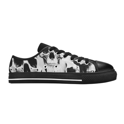 WOMEN'S Cc Grey Skull Art Canvas Y2K Shoes