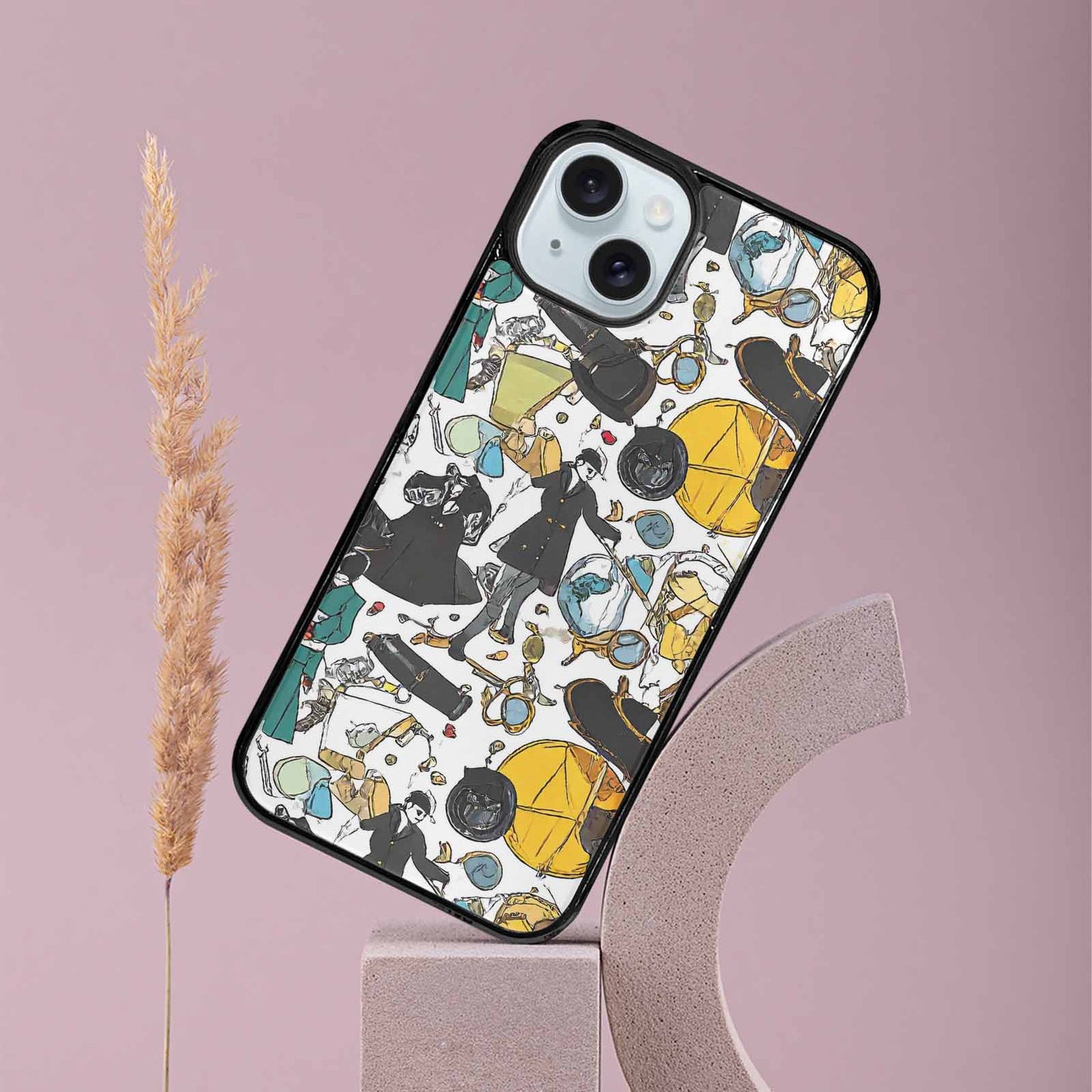 iPhone 15 Plus Case — Noir Spy Silhouette Pen Ink Noir, Custom Art Phone Cover