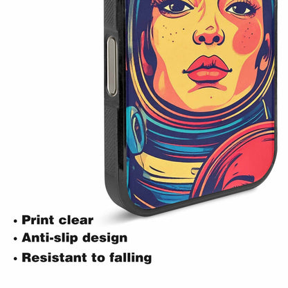 iPhone 16 Pro Case — Retro Astronaut Cartoon Art Pattern Groovy, Custom Printed Phone Case