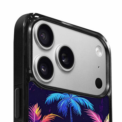 iPhone 17 Pro Case — Chrome Bling Palm Tree Original Art, Unique Phone Case Design