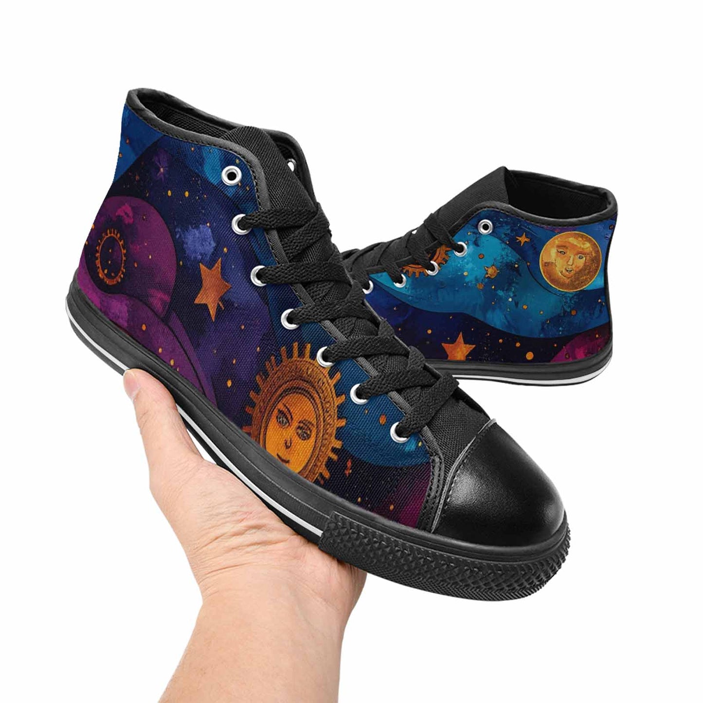 WOMEN'S Steampunk Galaxy High Top Canvas Cottagecore Custom Shoes