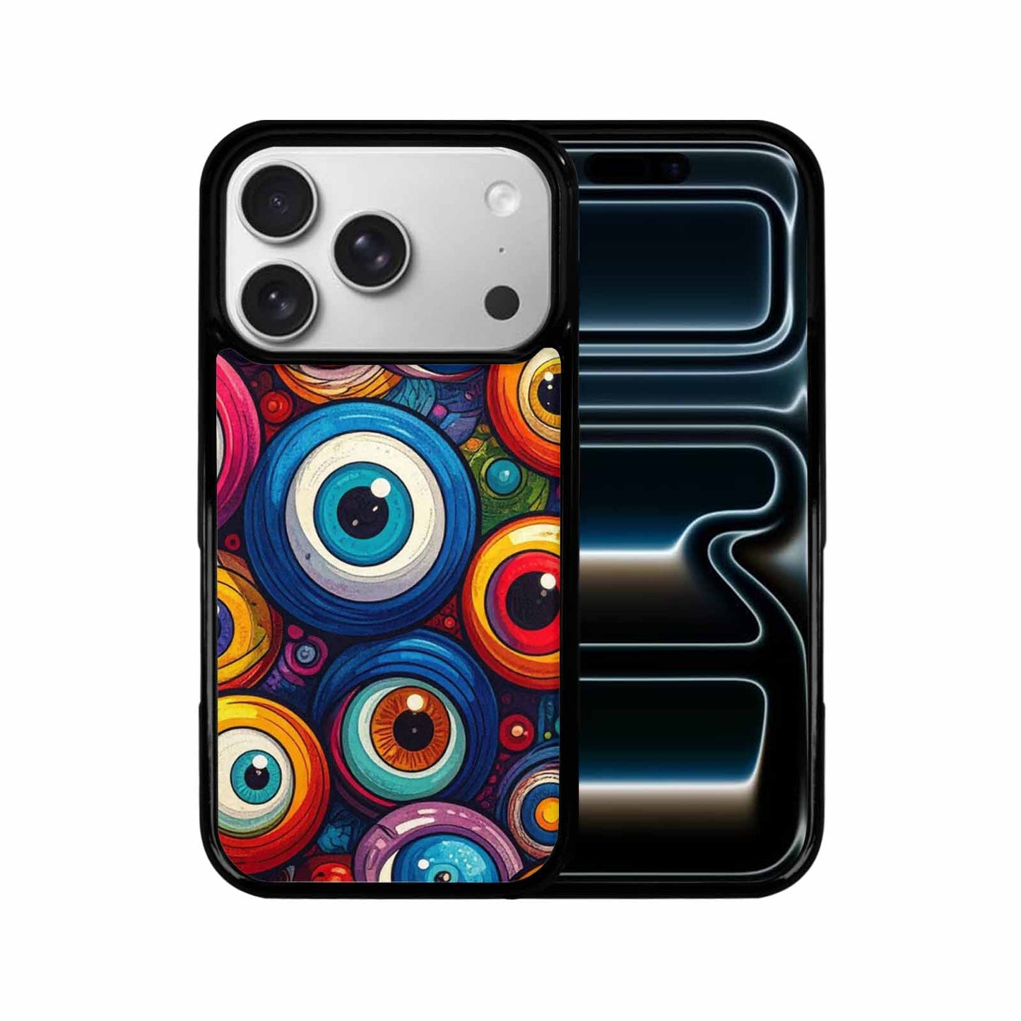 iPhone 17 Pro Case — Seamless Tileable Pattern Of Overlapping Cartoon, Custom Printed Phone Case