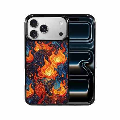 iPhone 17 Pro Max Case — Small Fire Flame Pattern, Original Art, Custom Printed Phone Case