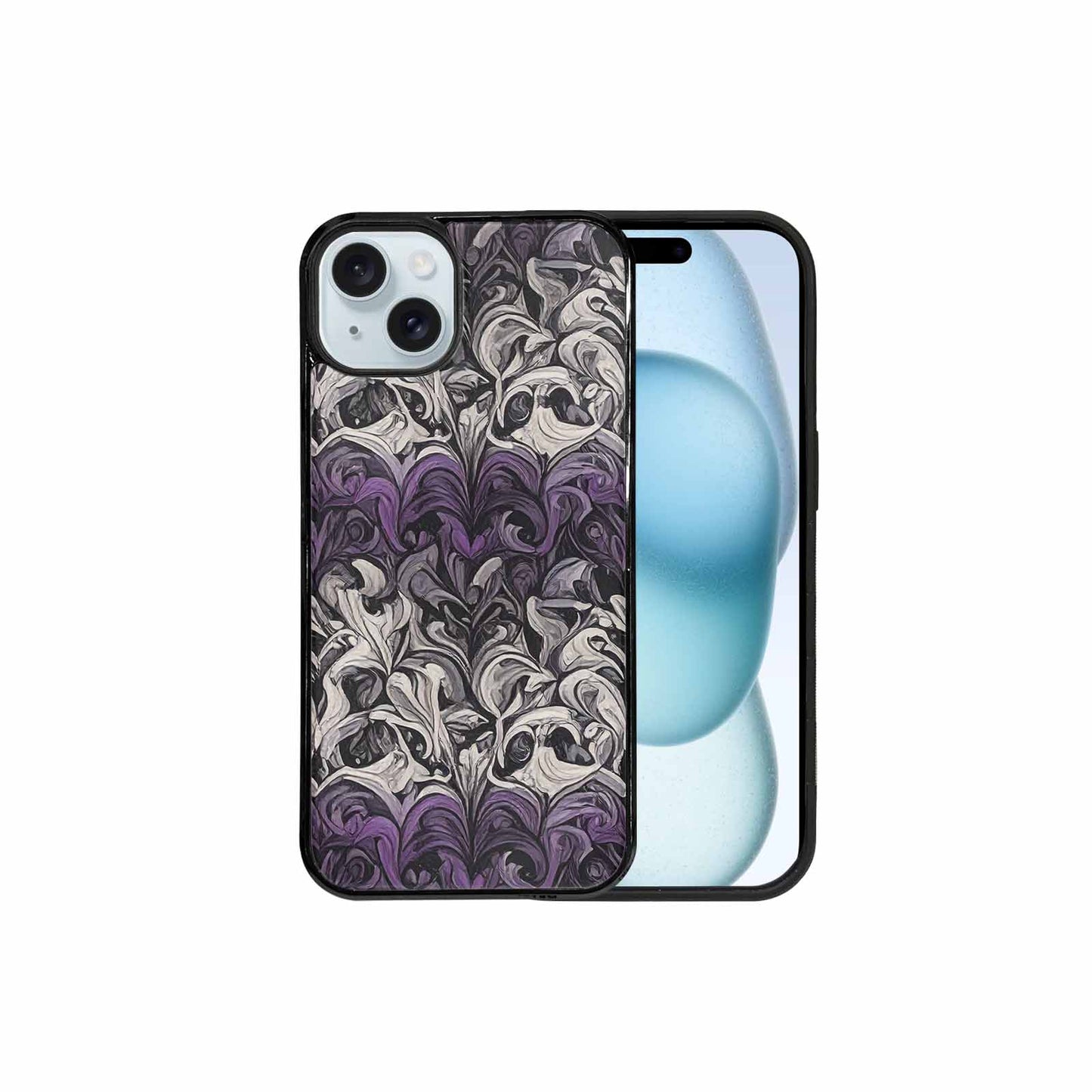 iPhone 15 Plus Case — Asexual Flag Color Theme Small Rainbow, Customized Protective Case
