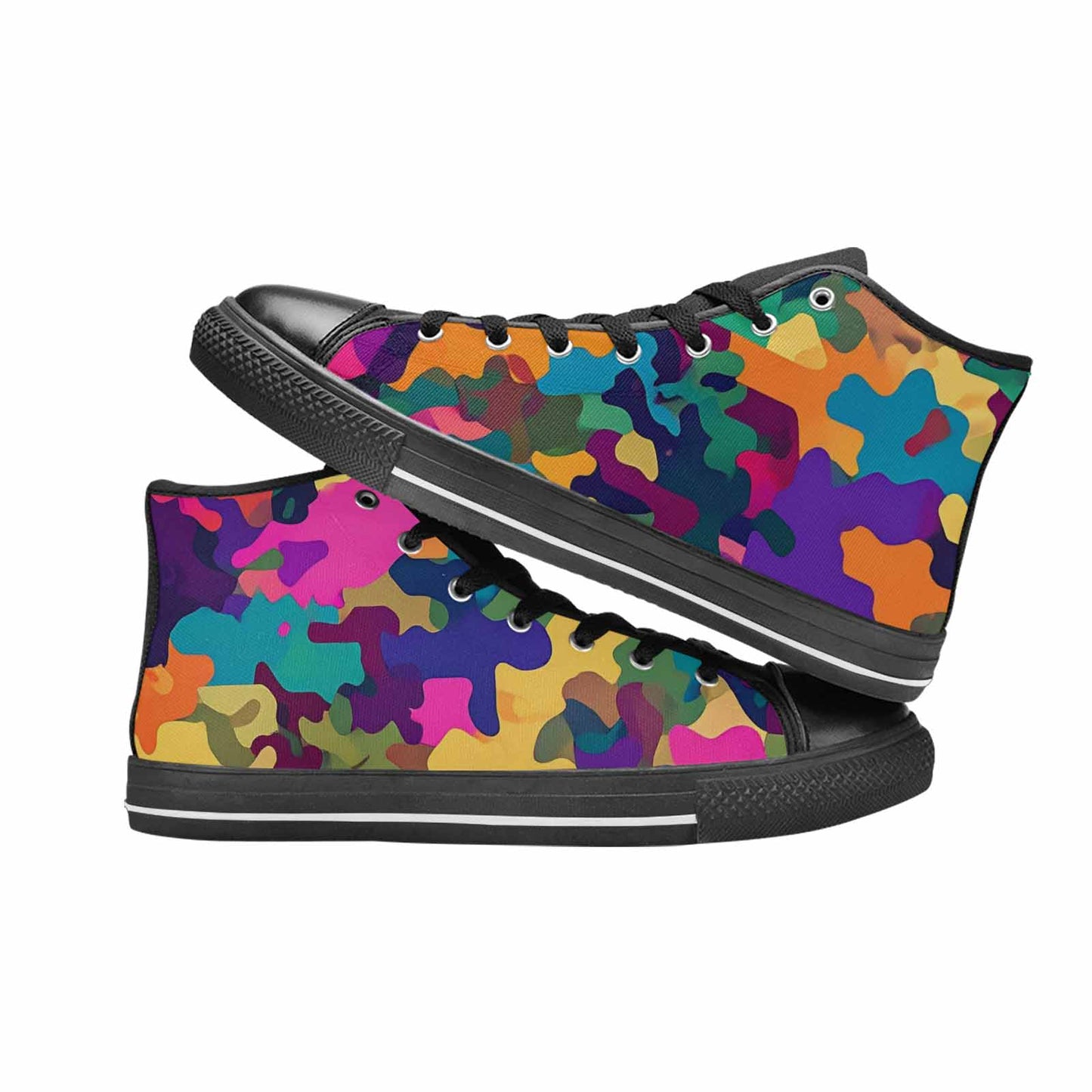 WOMEN'S Military Camouflage Blotch High Top Canvas Y2K Custom Shoes