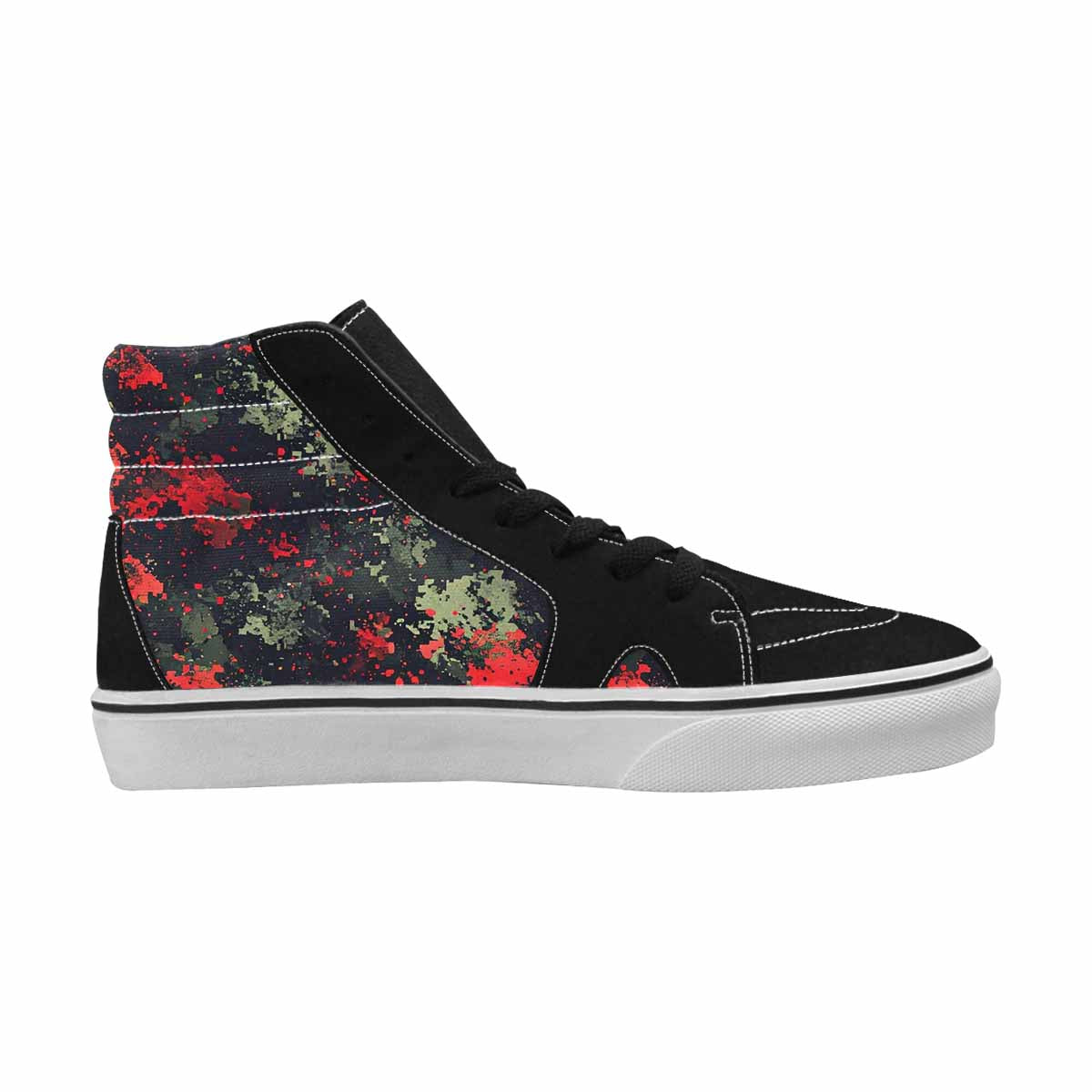 MEN'S Military Camouflage Blotch High Top Canvas Vibrant Chaos Custom Sneakers