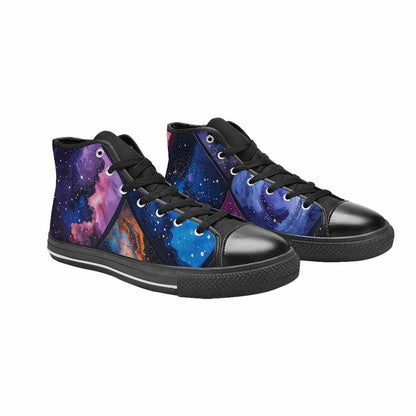 WOMEN'S Galaxy Stars Nebula High Top Canvas Vivid Custom Shoes
