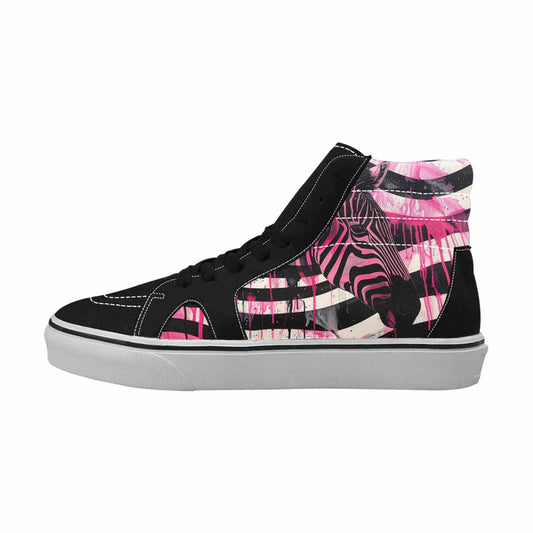 MEN'S Zebra Stripe Burst High Top Canvas Wallpaper Art Sneakers