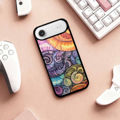 iPhone 17 Air Case — Tie Dye Swirls Black White Tie, Original Design Phone Case