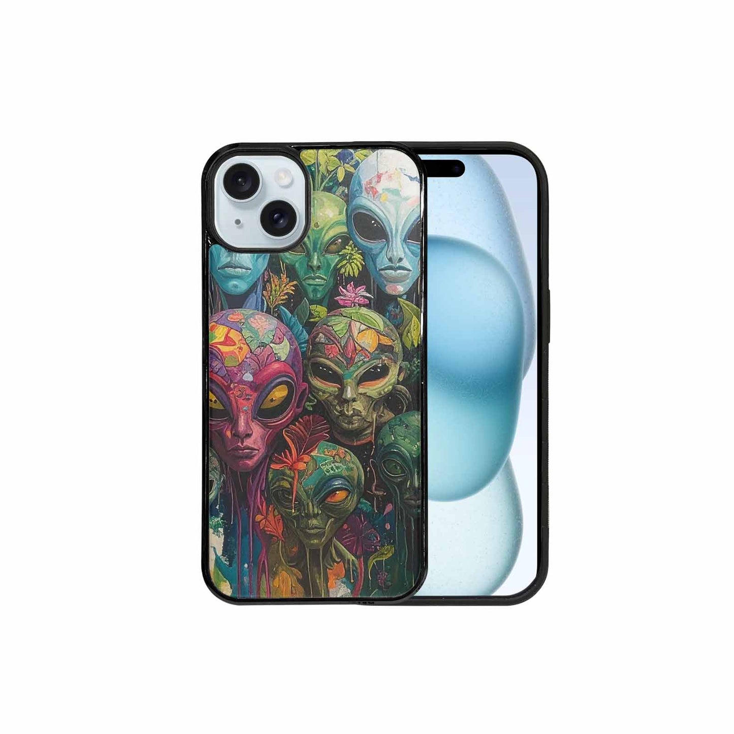 iPhone 15 Plus Case — Aliens Pattern Hundreds Of Sma Cbj, Custom Phone Case