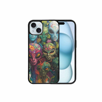 iPhone 15 Plus Case — Aliens Pattern Hundreds Of Sma Cbj, Custom Phone Case