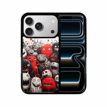 iPhone 17 Pro Case — Black Red Ink Monsters General Cartoon, Personalized Phone Case