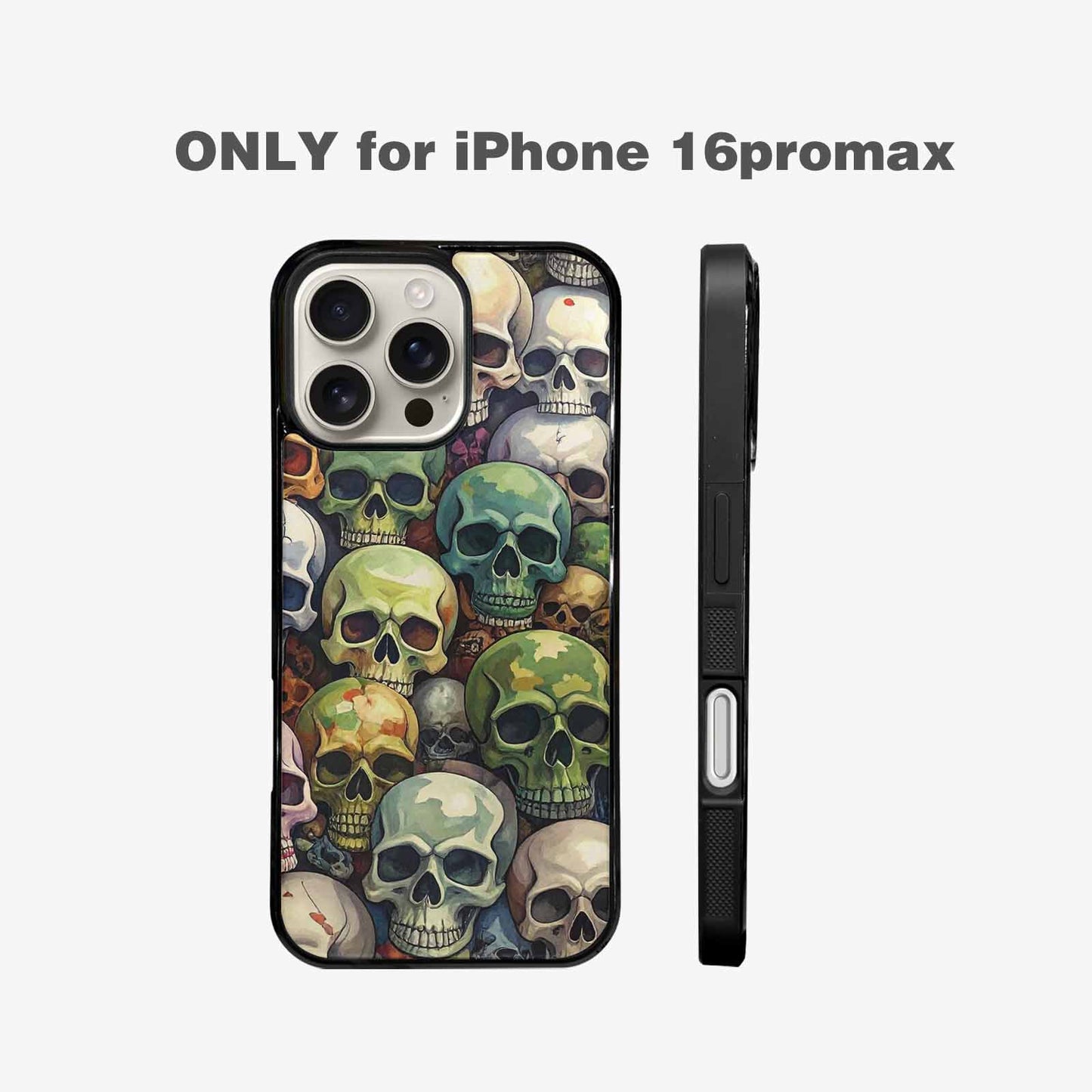 iPhone 16 Pro Max Case — Skulls Pattern Hundreds Of Sma, Custom Print Case Cover