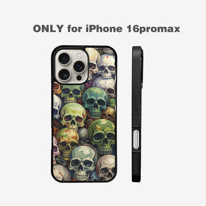 iPhone 16 Pro Max Case — Skulls Pattern Hundreds Of Sma, Custom Print Case Cover