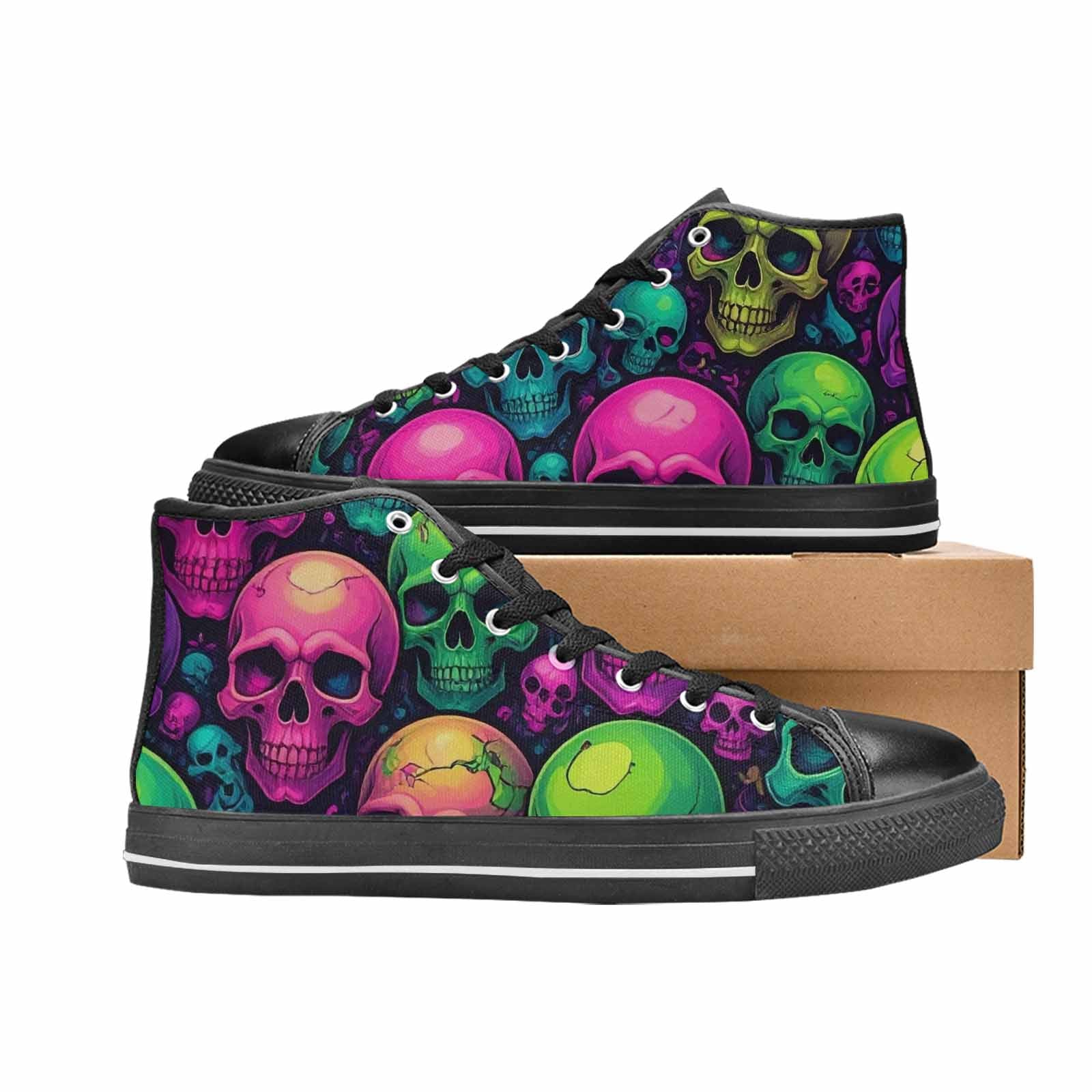 MEN'S Skulls - Neon High Top Canvas Aesthetic Sneakers