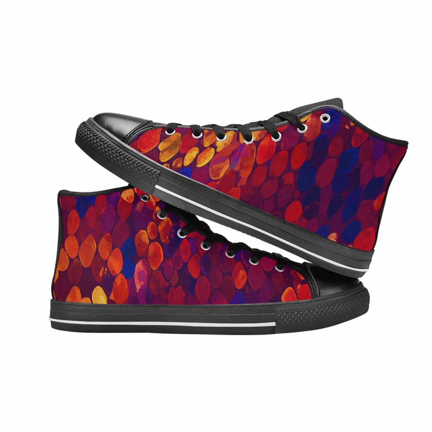 MEN'S Dark Snake Print High Top Canvas Surreal Custom Sneakers