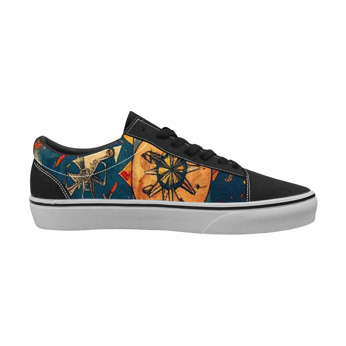 WOMEN'S Old School Tattoo Canvas Lace-Up Wallpaper Art Shoes