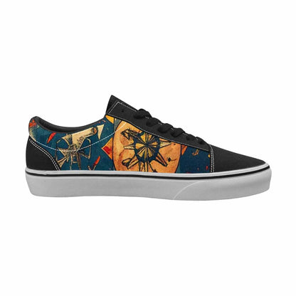 WOMEN'S Old School Tattoo Canvas Lace-Up Wallpaper Art Shoes