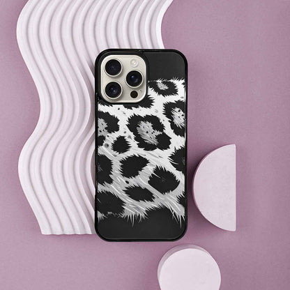 iPhone 16 Pro Max Case — Leopard Print Black And White Style, Custom Made Phone Cover