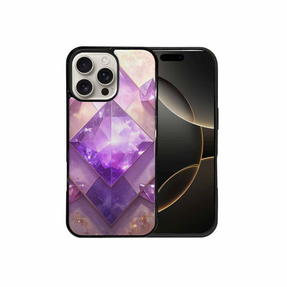 iPhone 16 Pro Max Case — Amethyst Crystal Art Pattern Personalized Phone, Personalized Phone Case