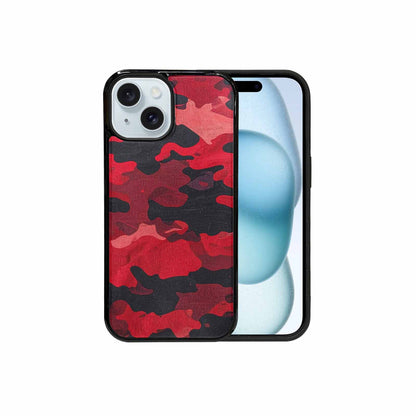 iPhone 15 Case — Tactical Camo Red Black Custom, Custom Print Case Cover