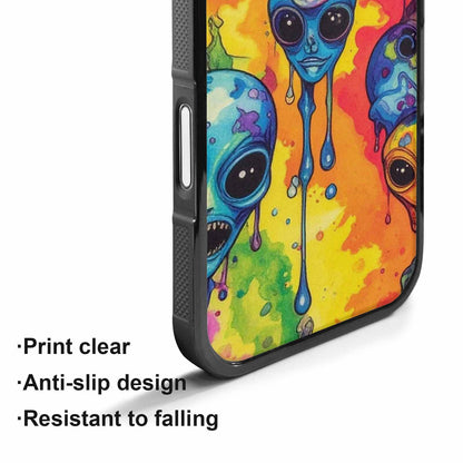 iPhone 17 Case — Melting Aliens Pattern Alien Scifi, Unique Phone Case Design
