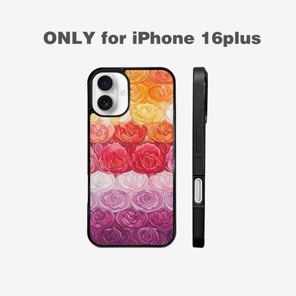 iPhone 16 Plus Case — Lesbian Flag Color Theme Small Rainbow, Custom Printed Phone Case