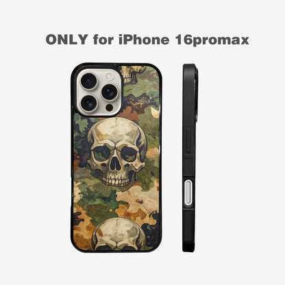 iPhone 16 Pro Max Case — Military Camo Texture Combined With Distressed, Customized Protective Case