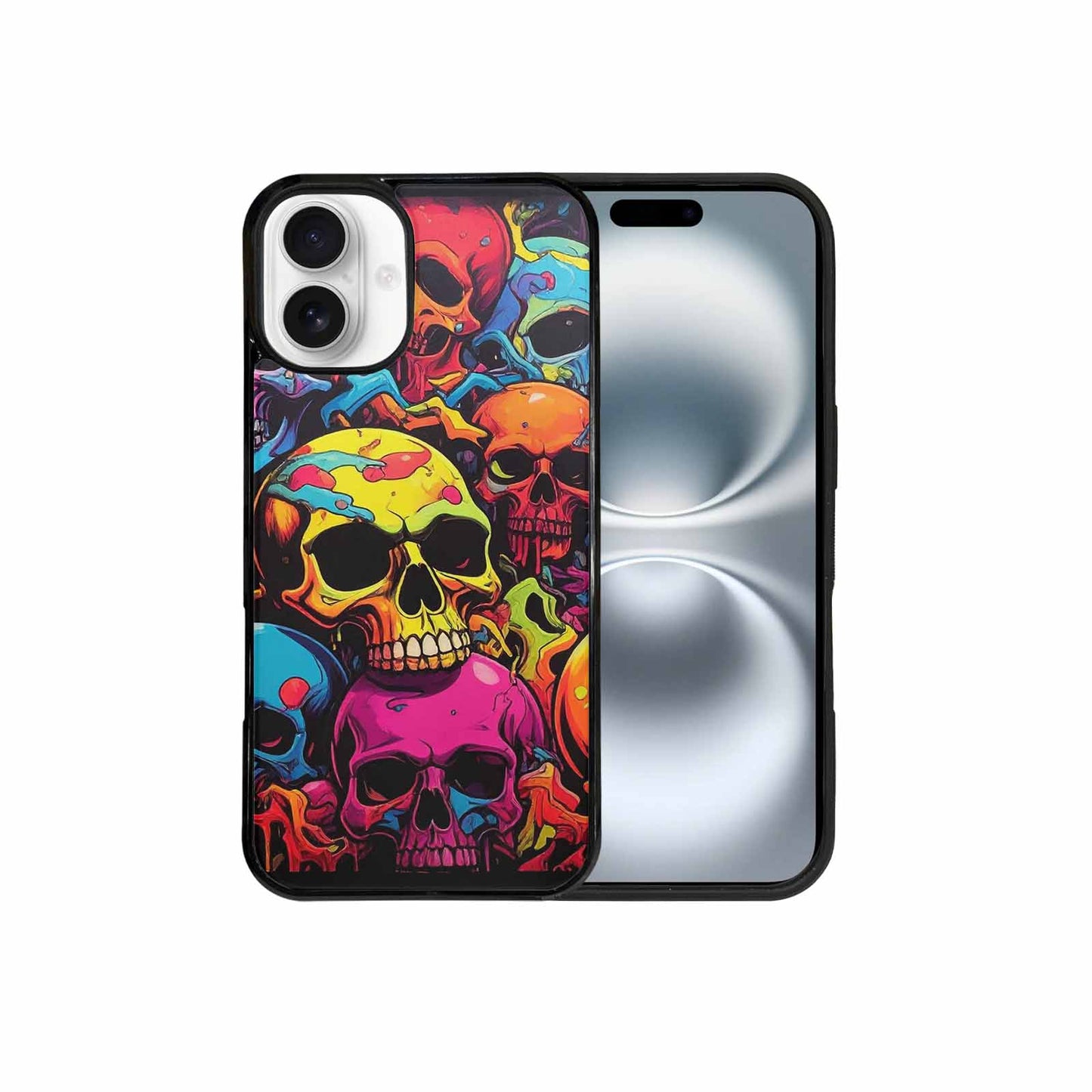 iPhone 16 Plus Case — 1000s Of Skulls Digital Camo Drip, Custom Art Phone Cover