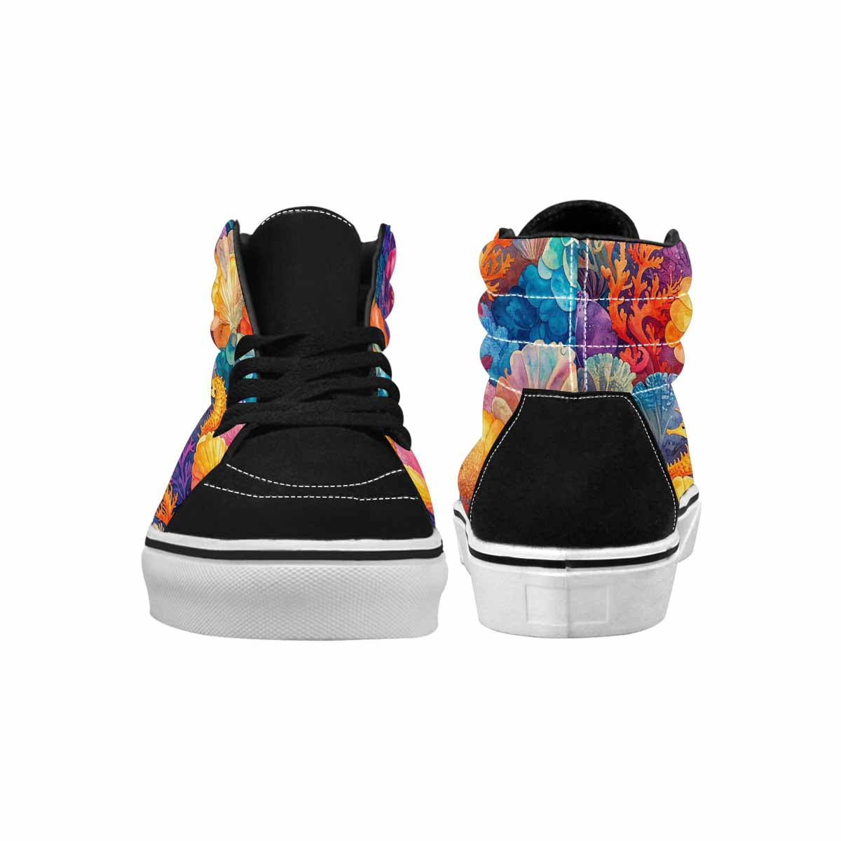 MEN'S Fish Scale Coral High Top Canvas Dark Academia Shoes