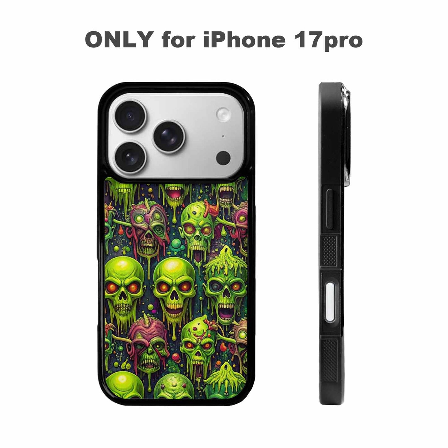 iPhone 17 Pro Case — Toxic Radioactive Creature Pattern Hundreds Original, Custom Printed Phone Case