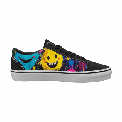 WOMEN'S Smiley Faces  Glow Lace-Up Canvas Dark Academia Custom Sneakers