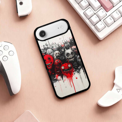 iPhone 17 Air Case — Black Red Ink Monsters General Cartoon, Original Design Phone Case