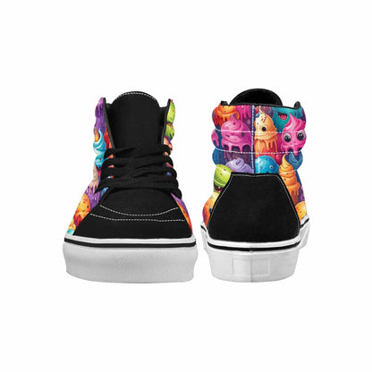 MEN'S Melting Ice Cream Monster High Top Canvas Surreal Custom Shoes